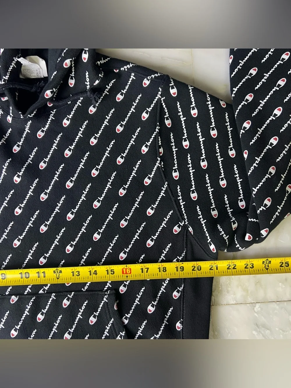 Champion Reverse Weave Men Graphic Logo Pullover Hoodie Size M
